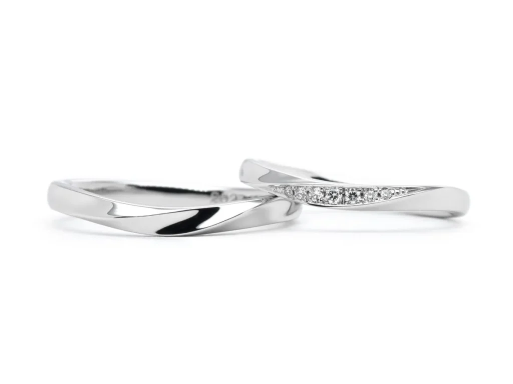 プラチナのU字ツイストの手作り結婚指輪 東京 Tadafumi&Ikue 2023.08.05