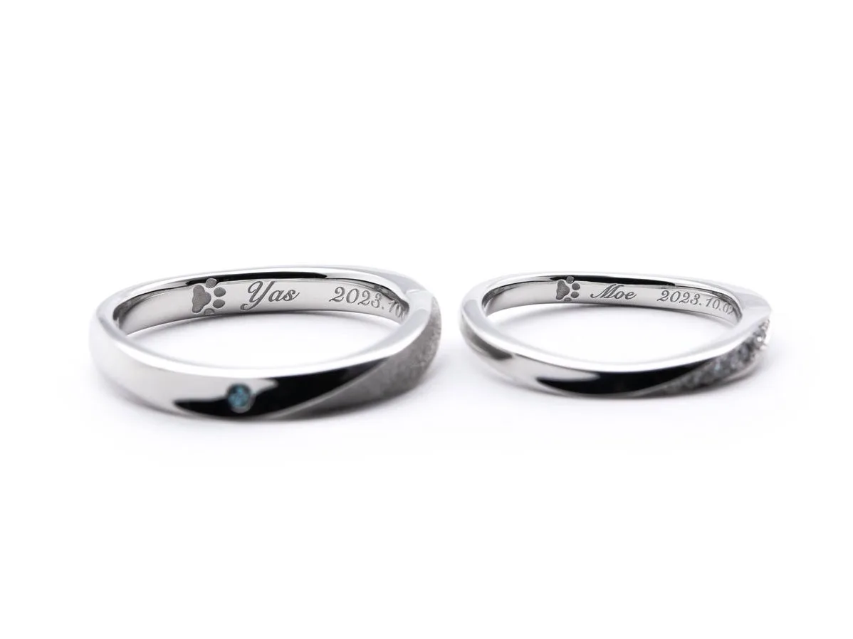 パヴェの婚約指輪とS字ウェーブの結婚指輪の写真１~Yasuo & Moemi 2023.09.02~ 3