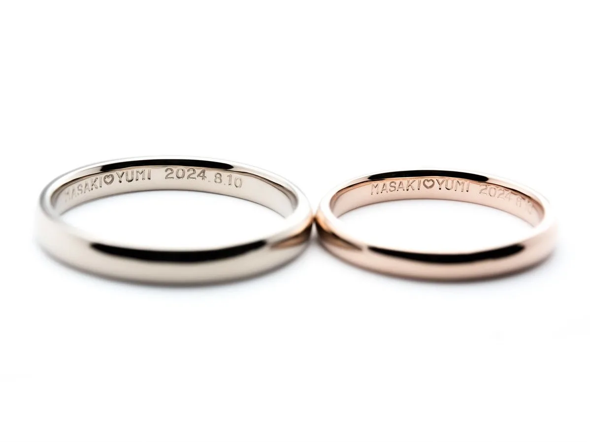 ハートの桜をレーザーで散りばめた結婚指輪 (2024052519931008) 3