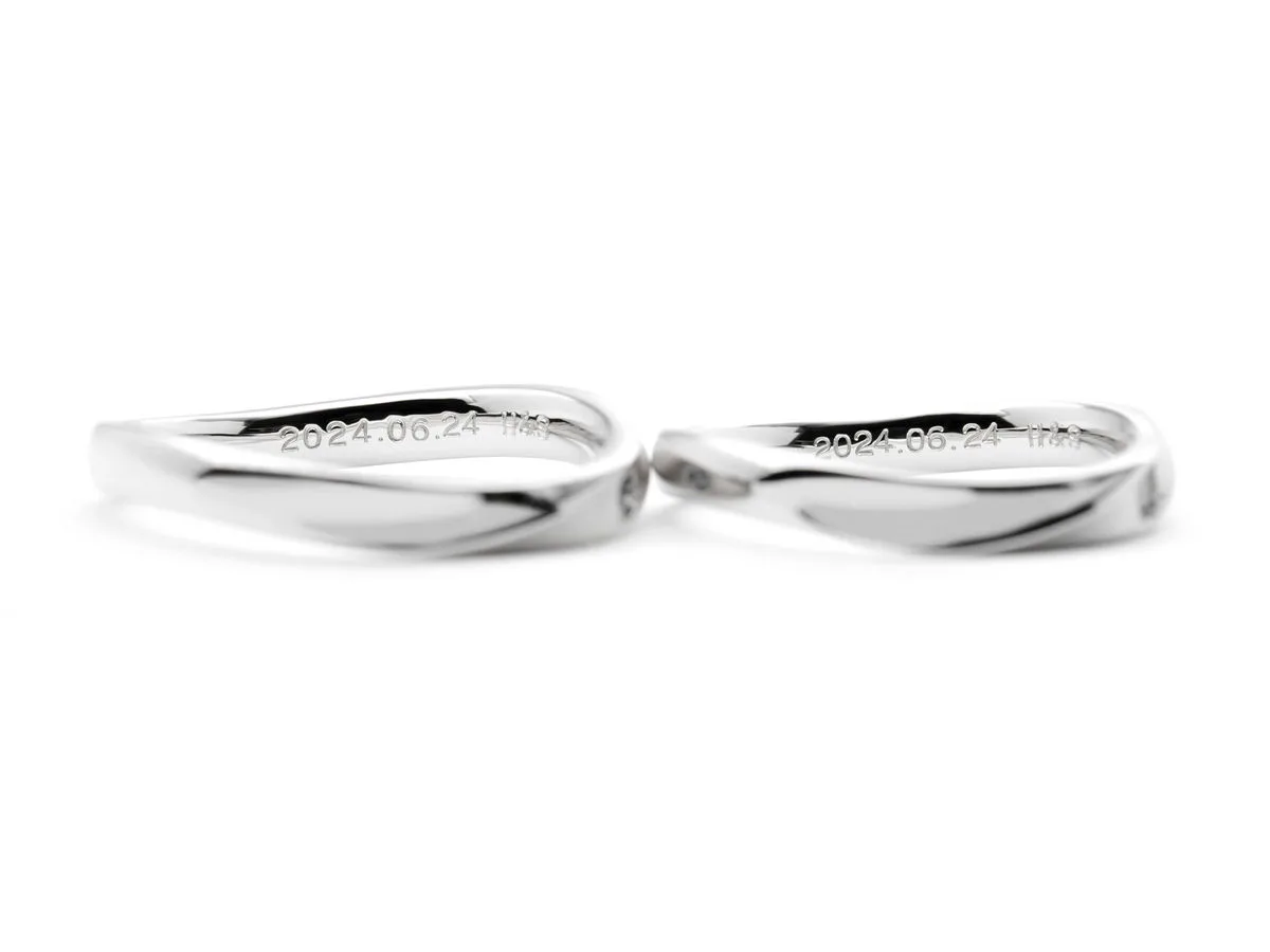 ウェーブがかかったふたひねりの結婚指輪 (2024051219880721) 3