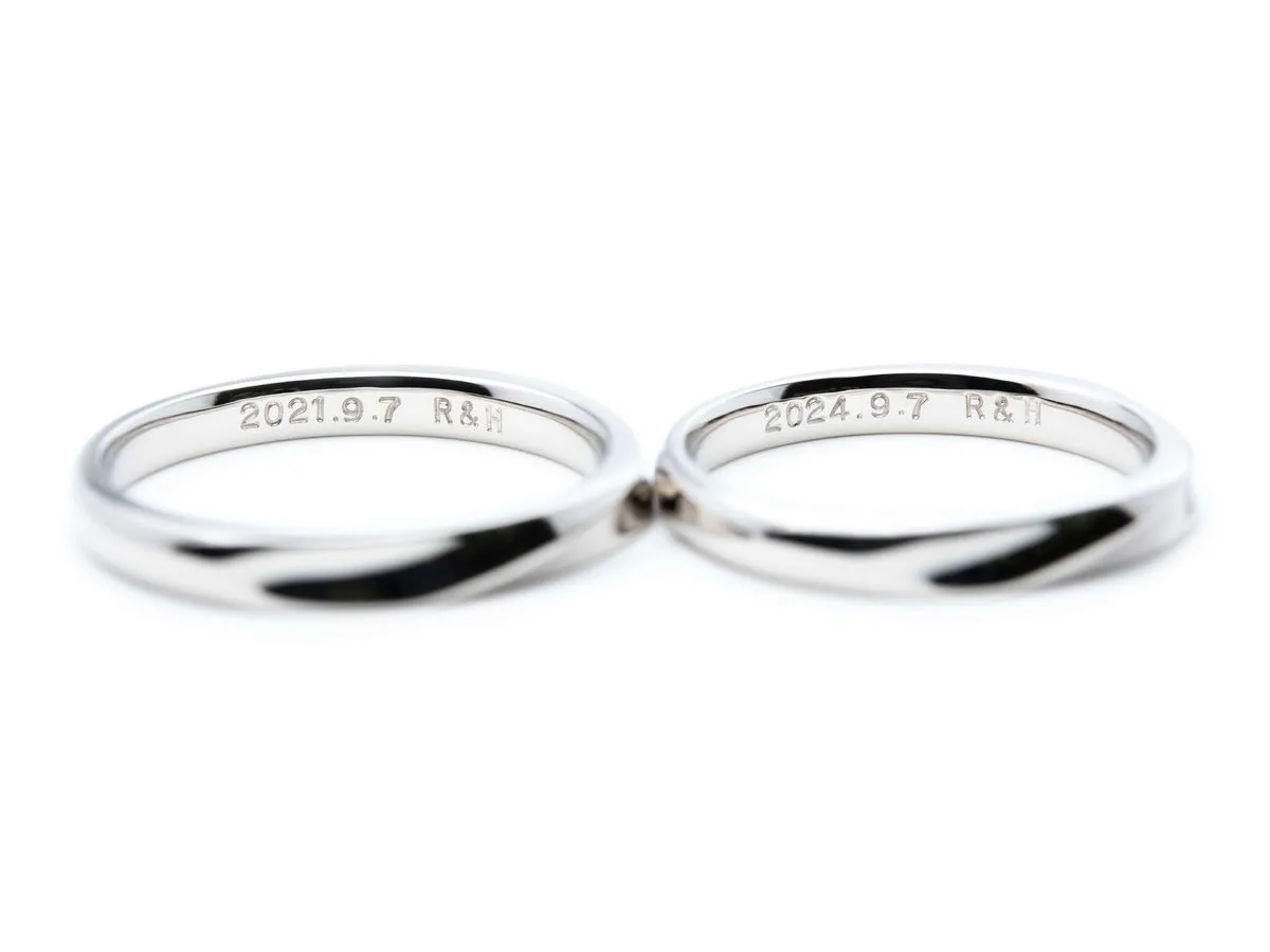 プラチナのふたひねりの結婚指輪 (2024080420000602) 2