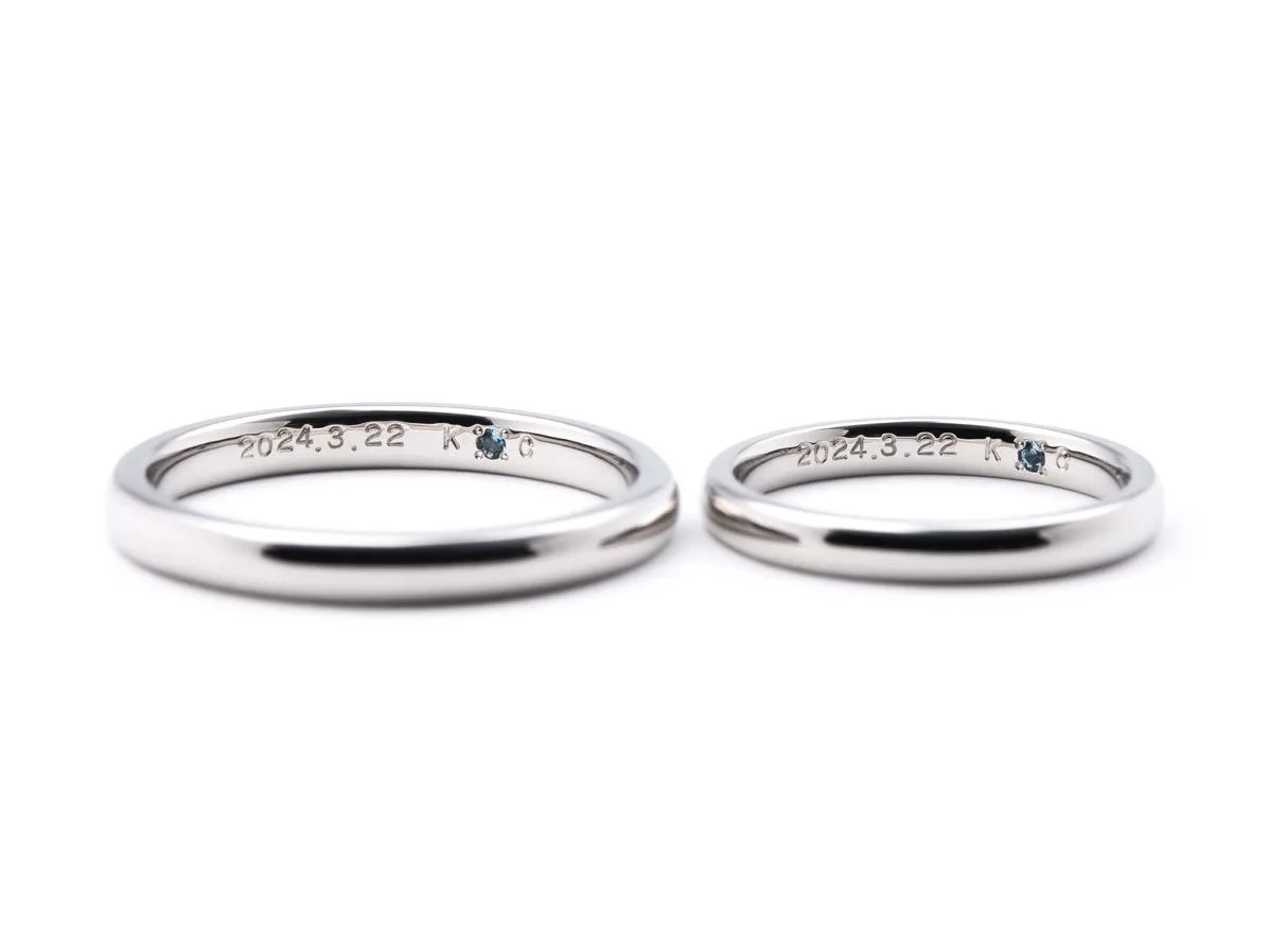 シンプルな甲丸ストレートの手作り結婚指輪 （2023122419890322） 2