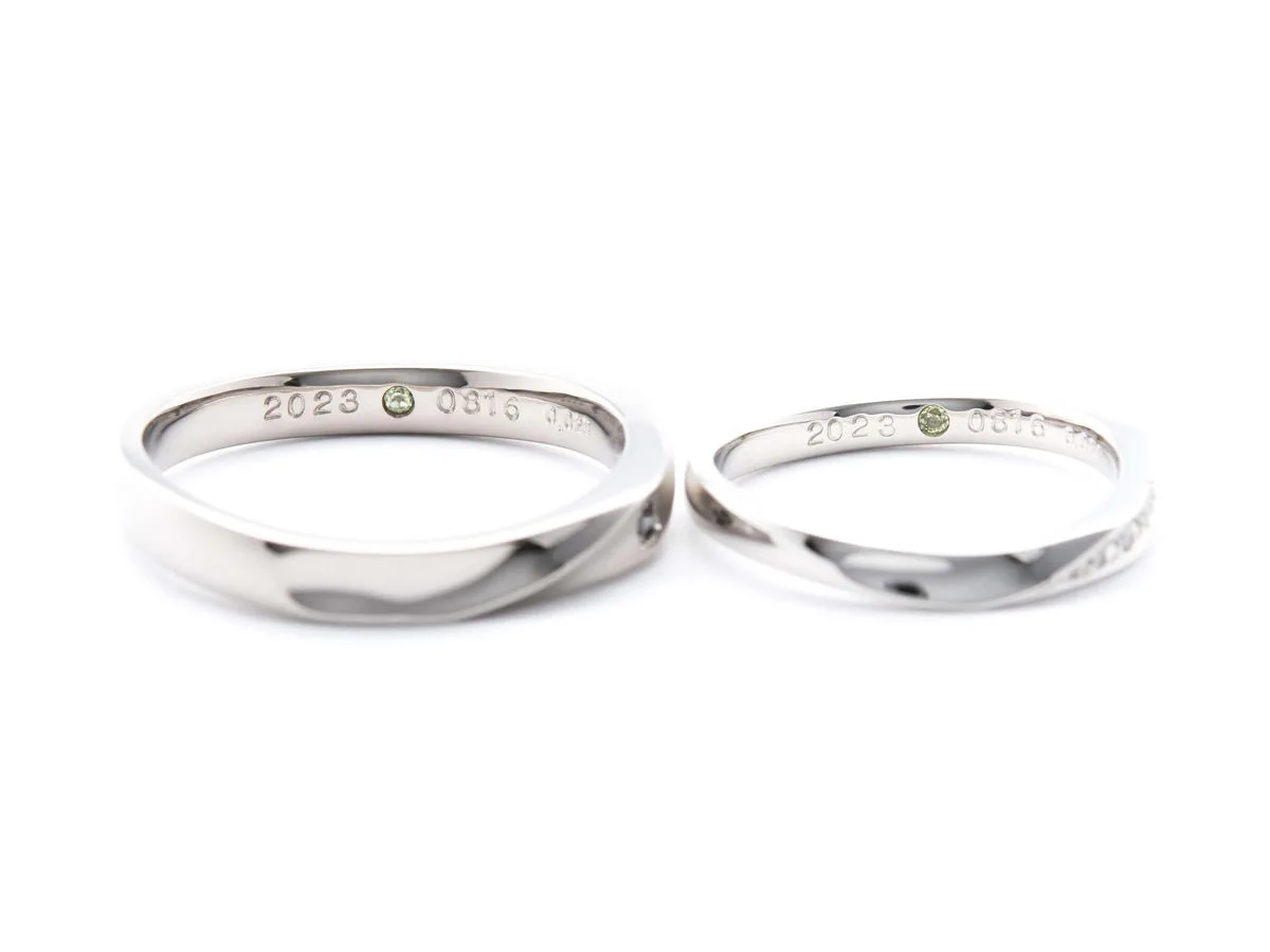 ブラックゴールドとプラチナで作るふたひねりの手作り結婚指輪 2