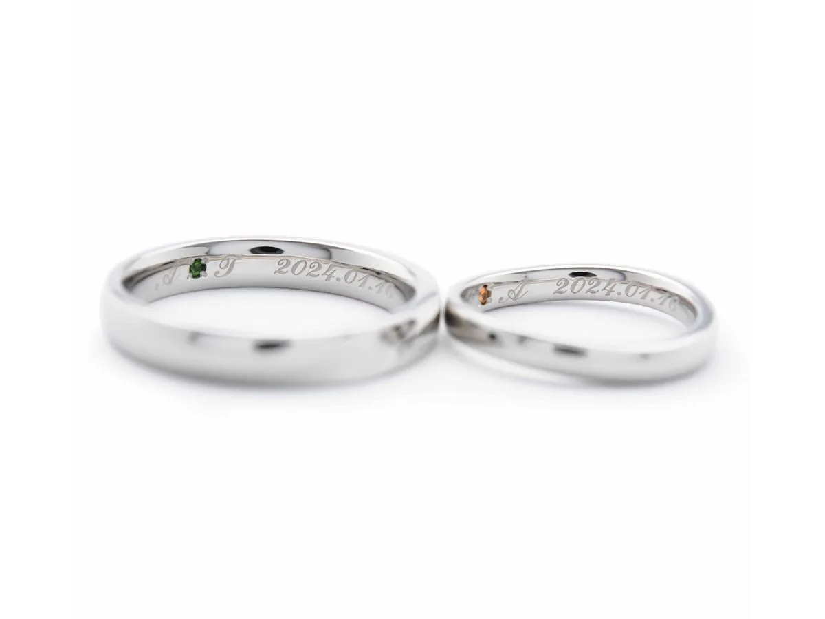 丸みがかったふたひねりデザインとゆったりとしたウェーブの手作り結婚指輪　(2024022519890304) 2