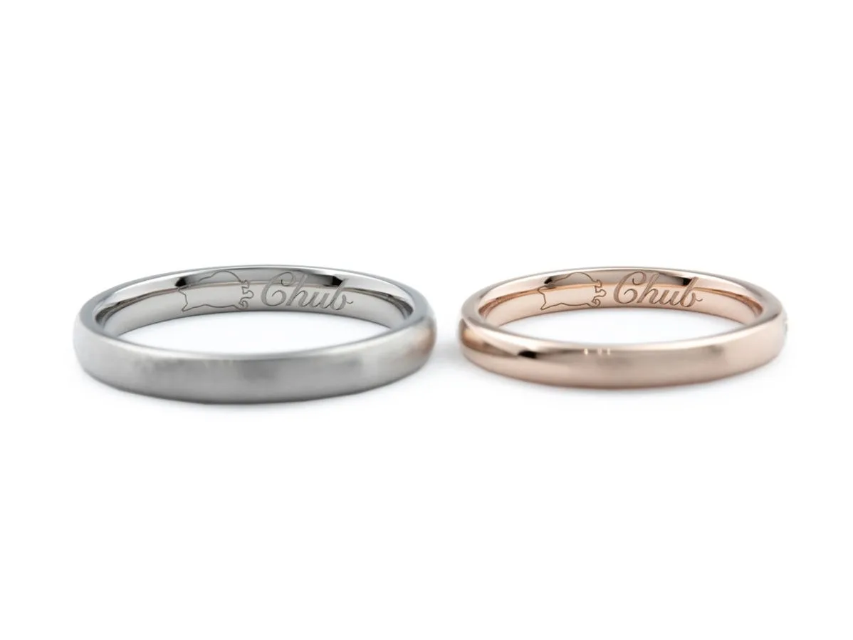 ピンクダイヤモンドとアイスブルーダイヤモンドを使ったオーダーメイド結婚指輪 2
