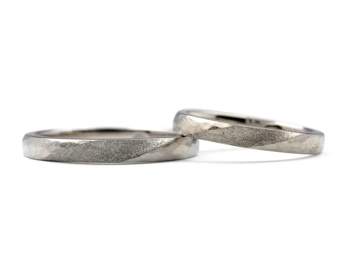 ホワイトゴールドとシャンパンゴールドで作るアンティーク風結婚指輪