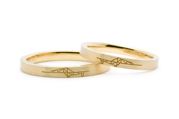 オリジナルマークの手作り結婚指輪