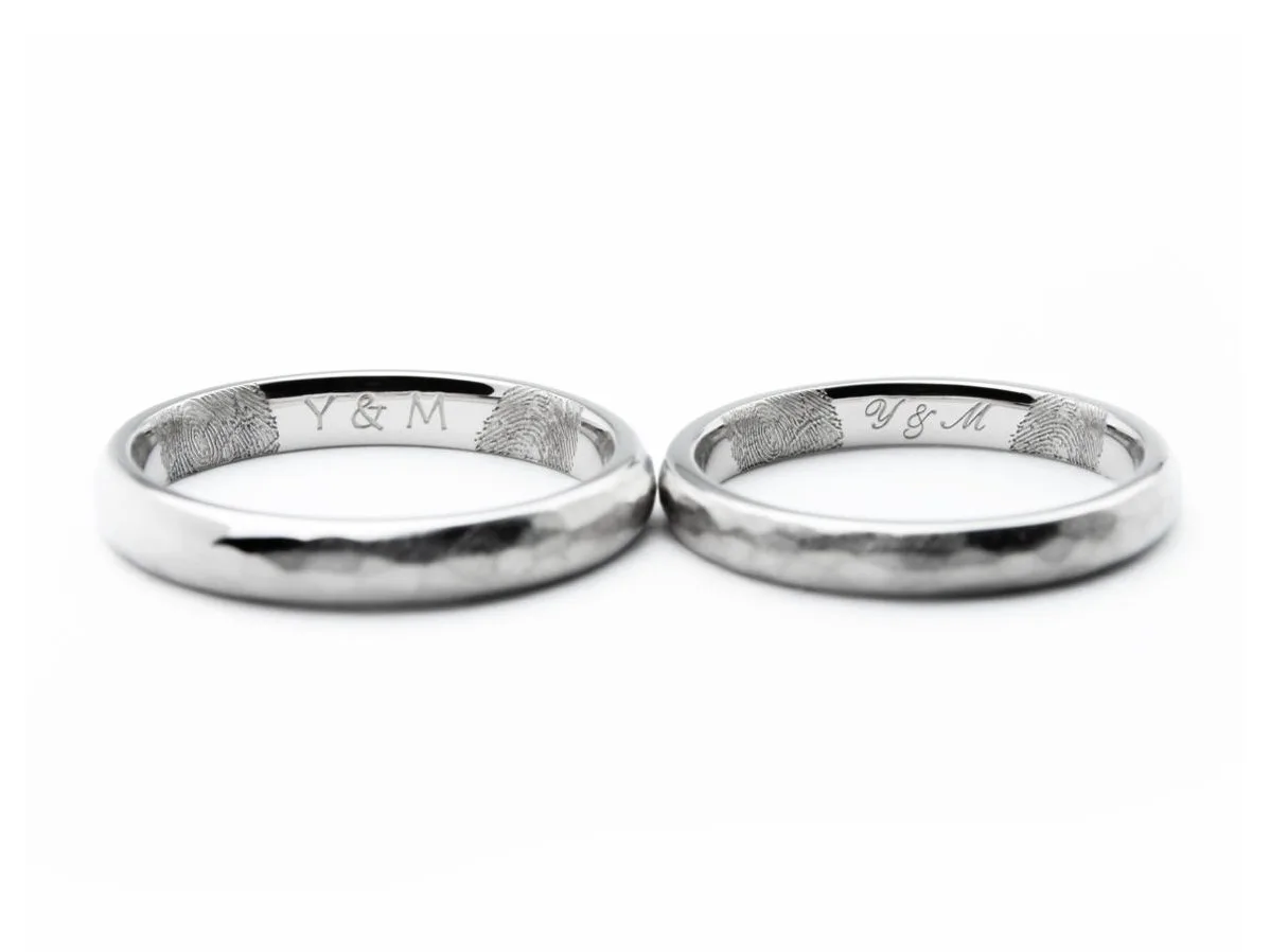 世界に一つだけの指紋が入った結婚指輪