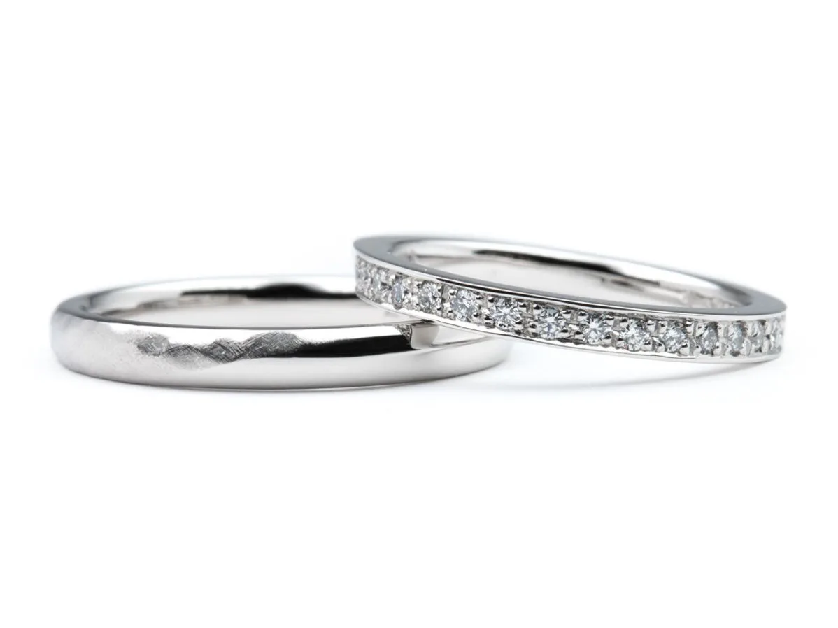 エタニティとひねりとアンティークの手作り結婚指輪 2
