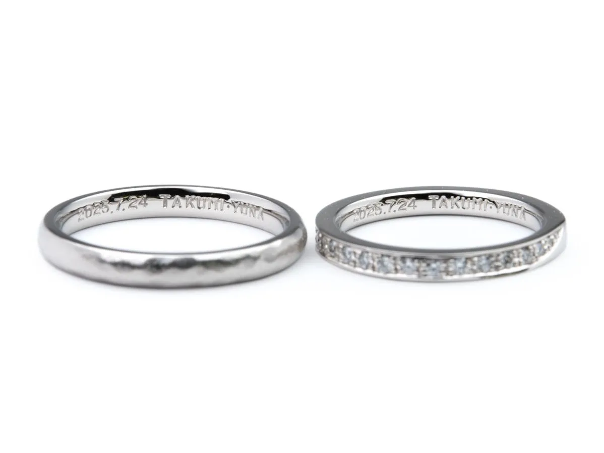 エタニティとひねりとアンティークの手作り結婚指輪 3