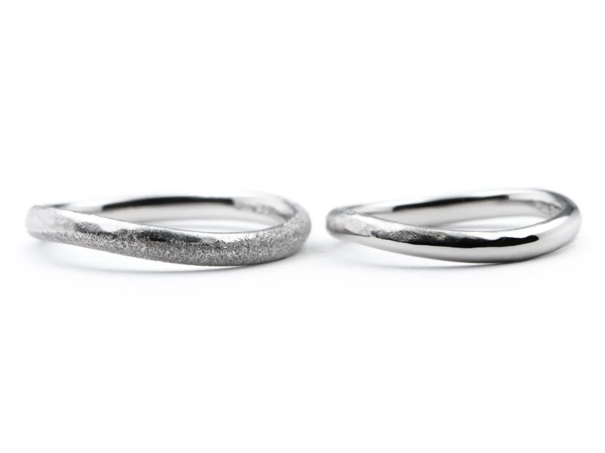 ウェーブがオシャレな手作り結婚指輪 2