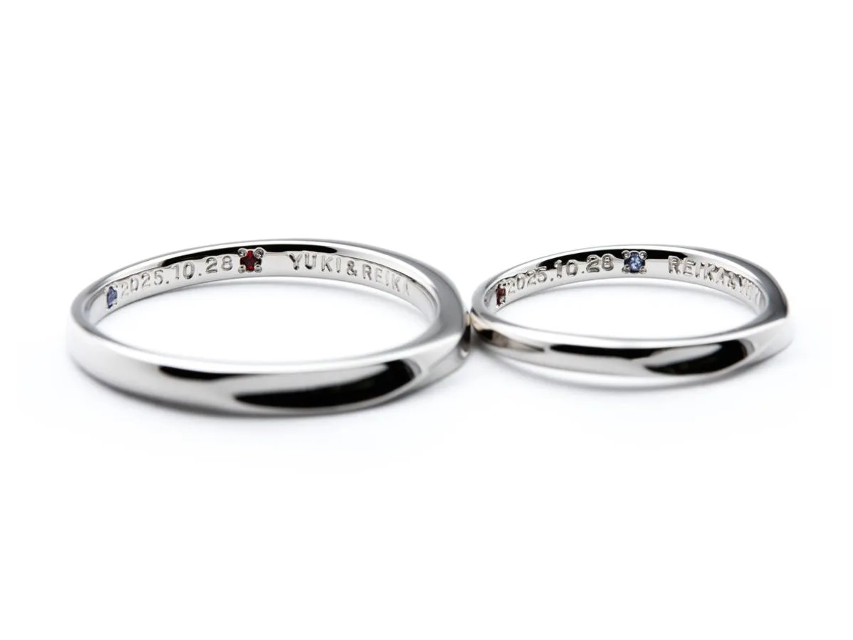 緩やかなU字ふたひねりの結婚指輪 2