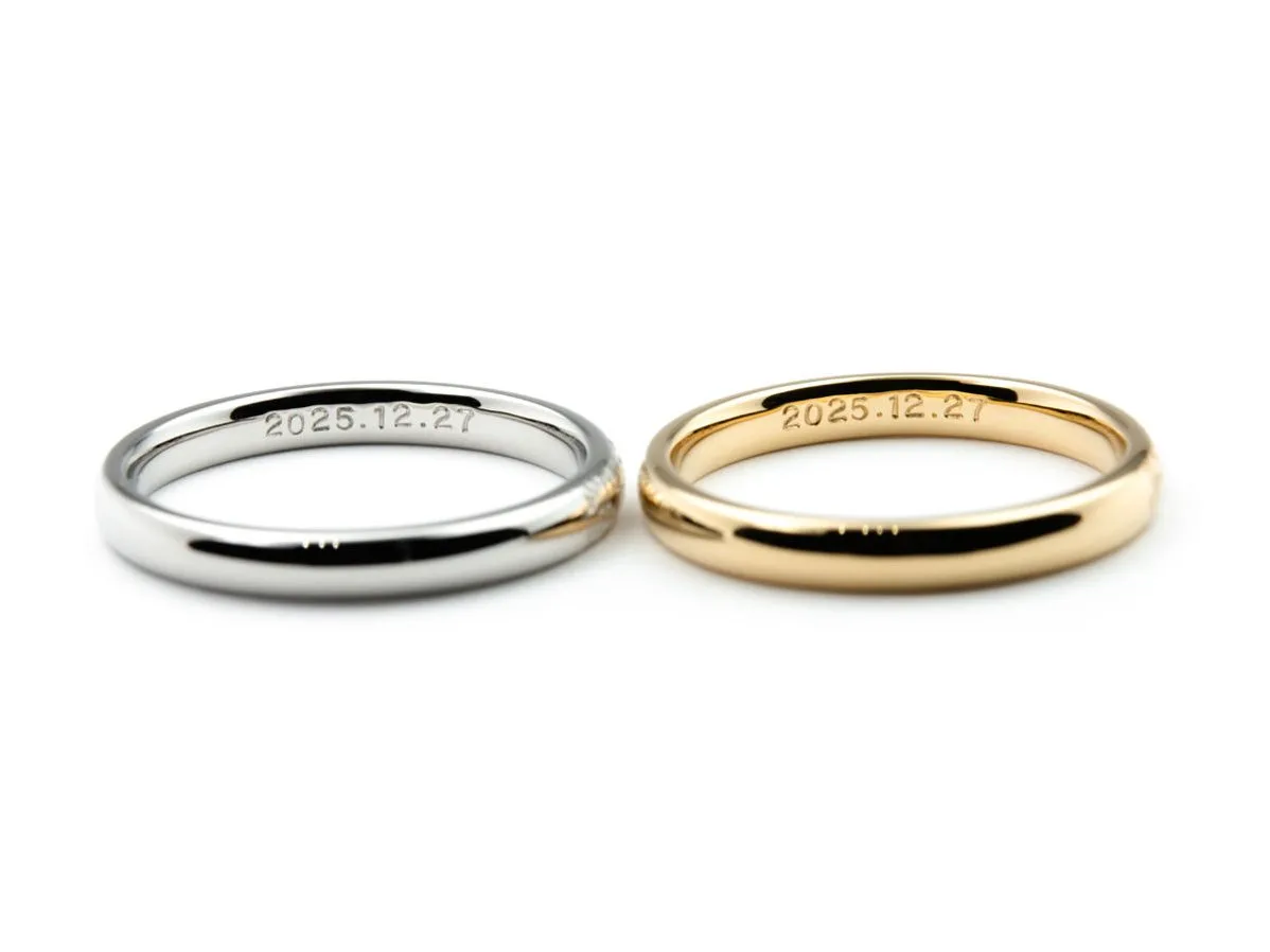 プラチナとゴールドで作る指紋のオーダーメイド結婚指輪 2