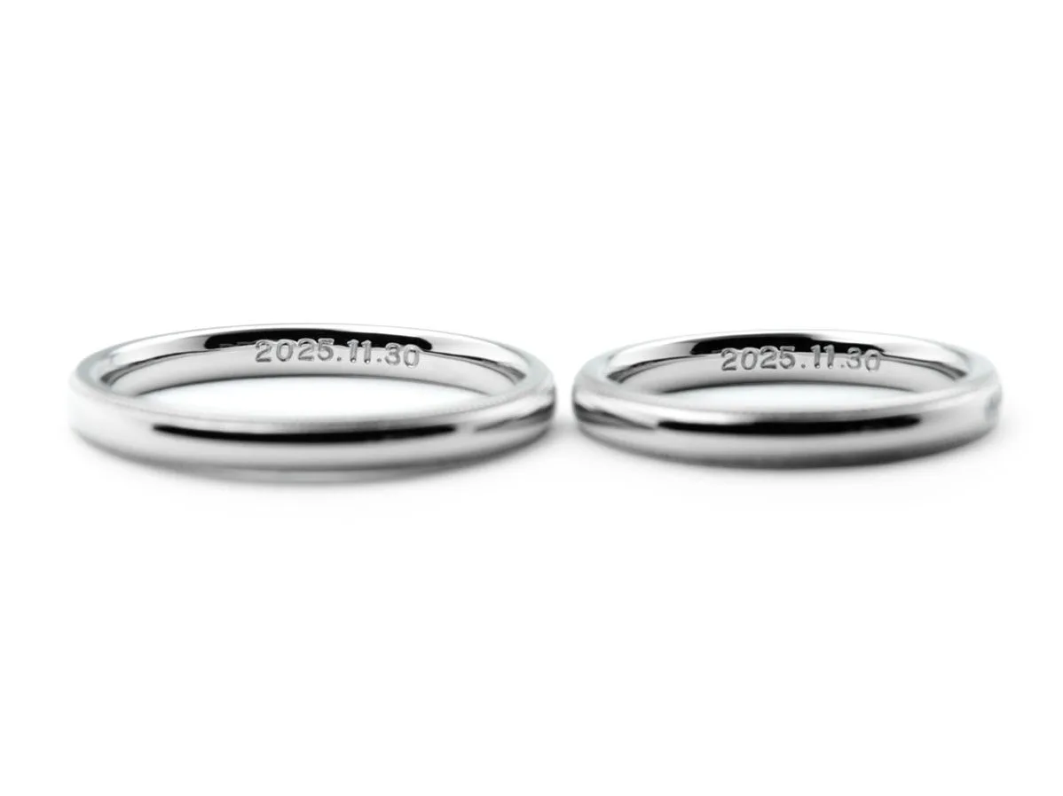 上下にミルグレインが入ったクラシカルな手作り結婚指輪 2
