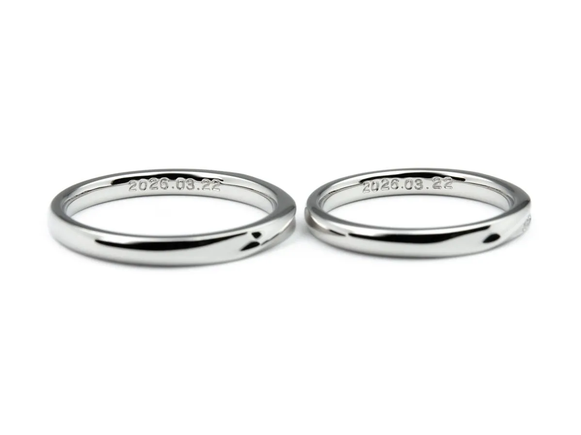 お揃いの幅で作るシンプルなふたひねりのオーダーメイド結婚指輪 2
